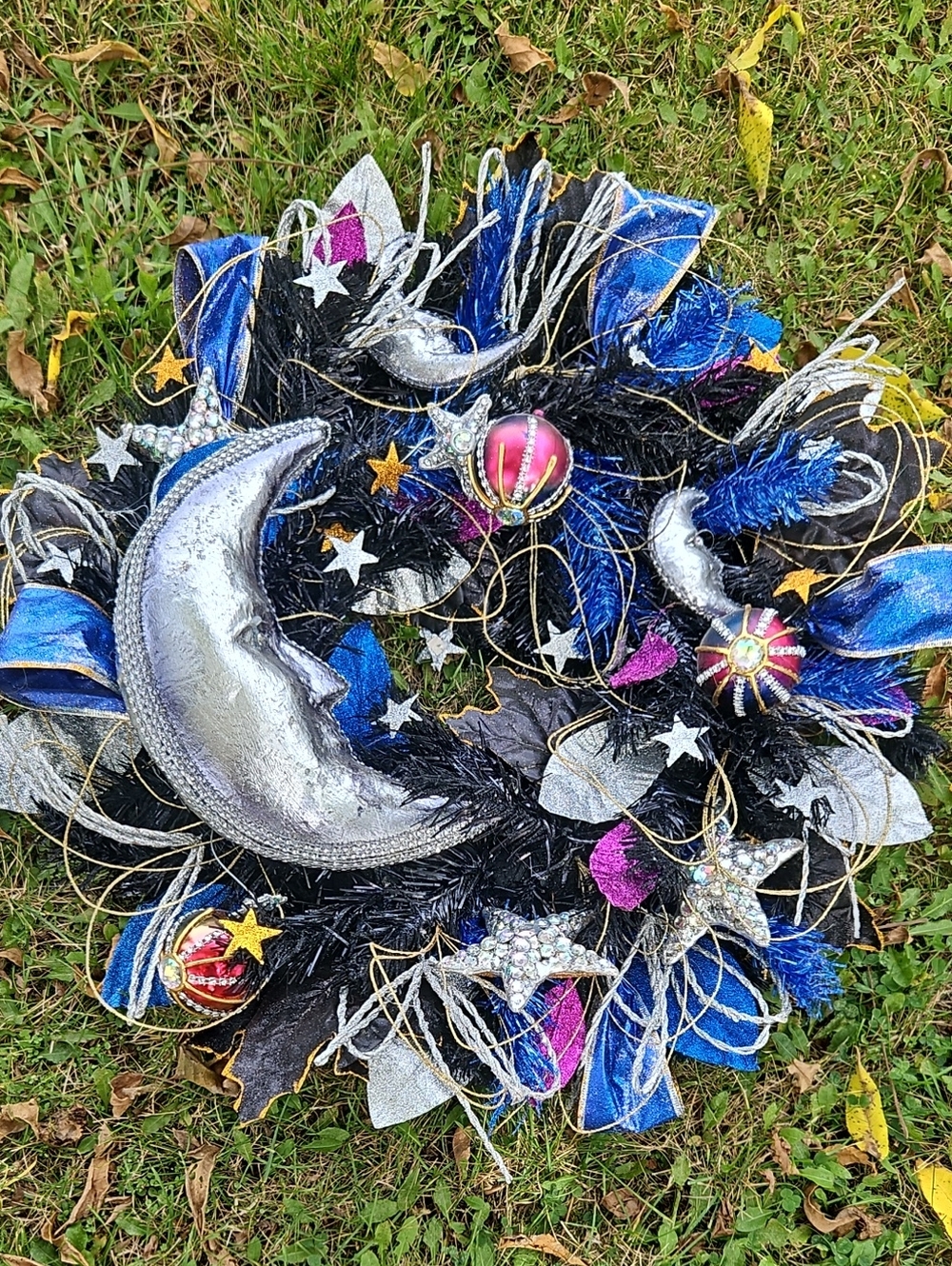 Pier 1 HalloweenSilver Moon & Star Decorative Wreath